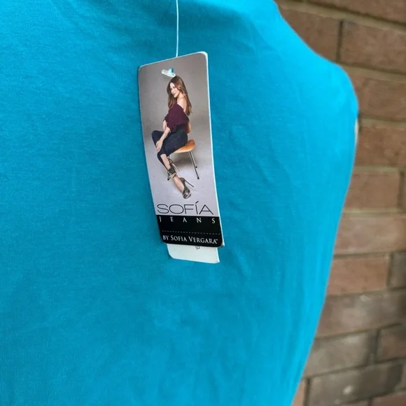 Sofia by Sofia Vergara Aqua Maxi Dress Size XXL Knot Front - Picture 5 of 6